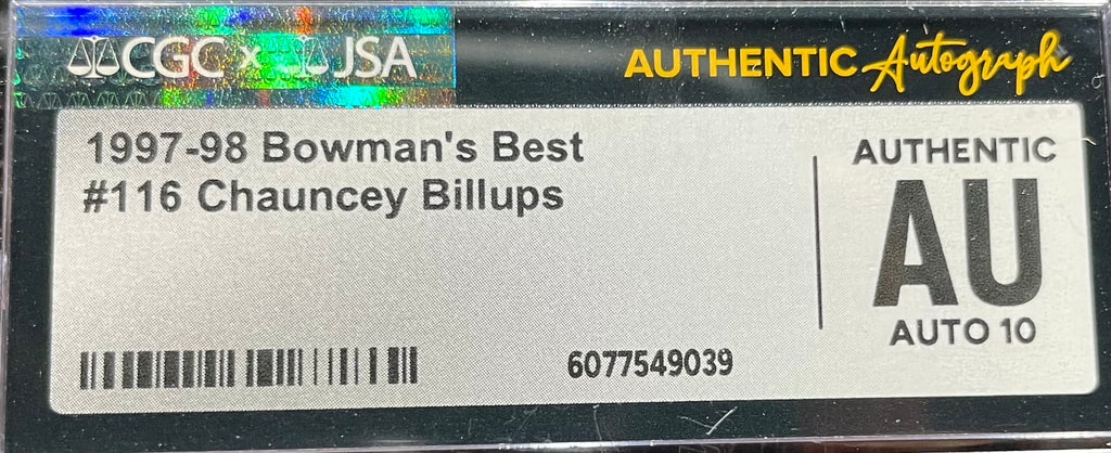 Chauncey Billups Autographed 1997-1998 Bowman’s Best Rookie Card -  CGC JSA Authentic Auto 10