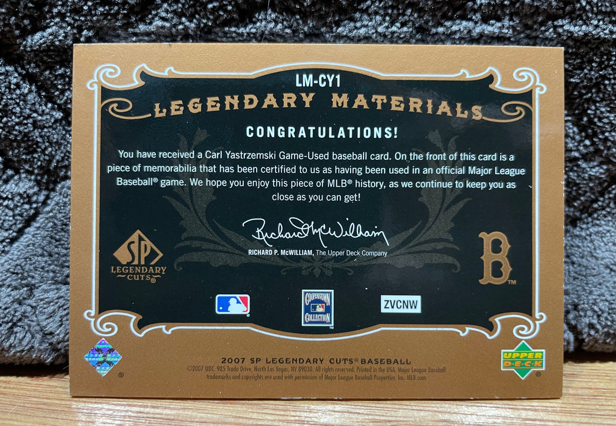 Carl Yastrzemski 2007 Upper Deck SP Legendary Cuts "Legendary Materials" - Game worn