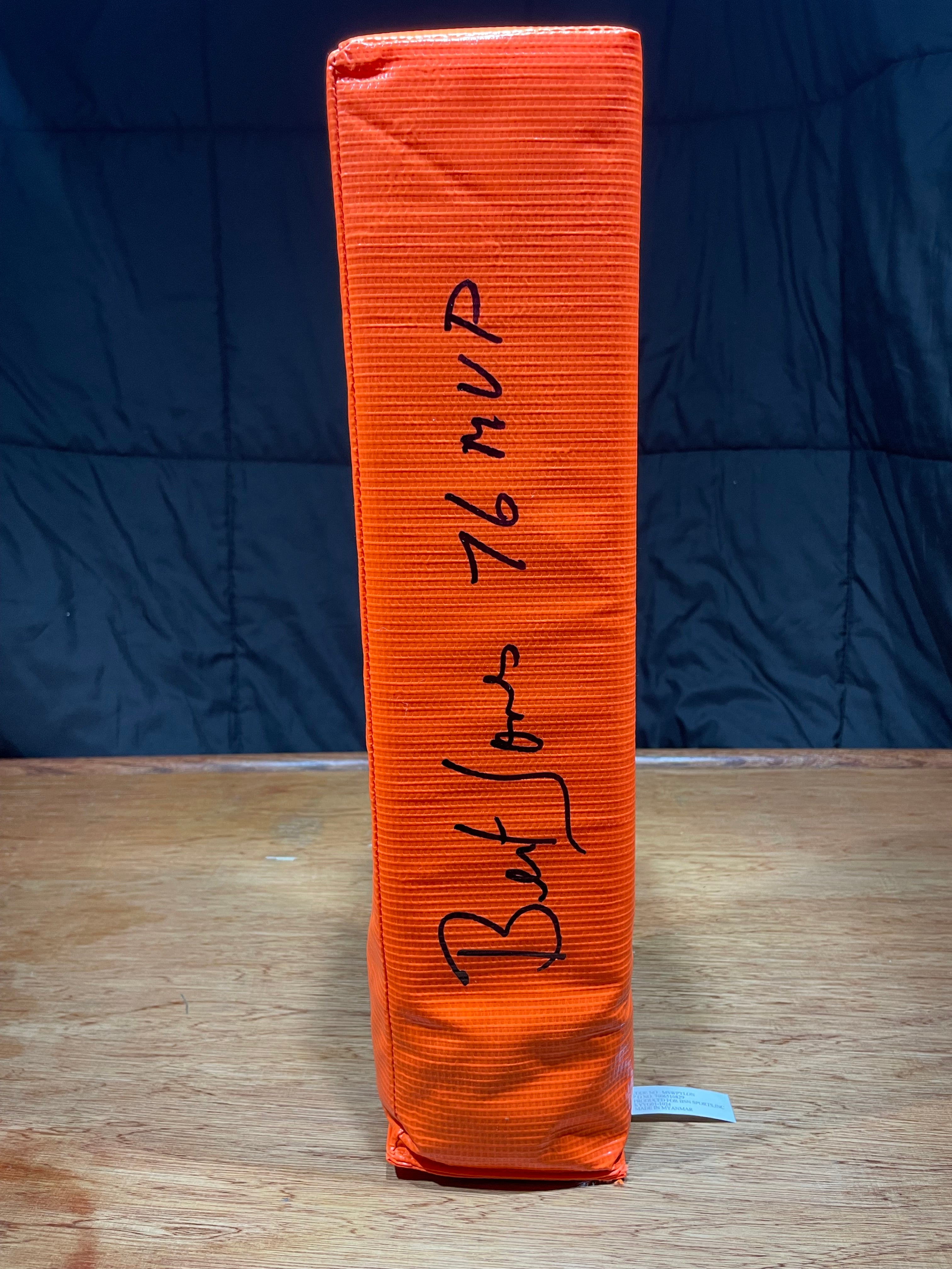 Bert Jones Autographed End Zone Pylon 1976 MVP- Schwartz Hologram and Certificate of Authenticity