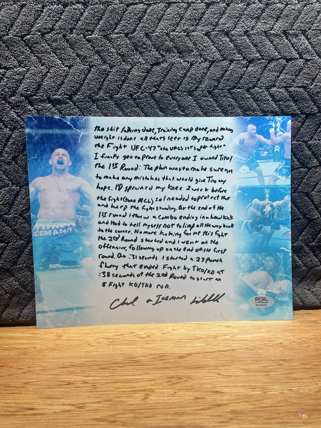 Chuck Liddell Autographed 8x10 Photograph - PSA Certifed