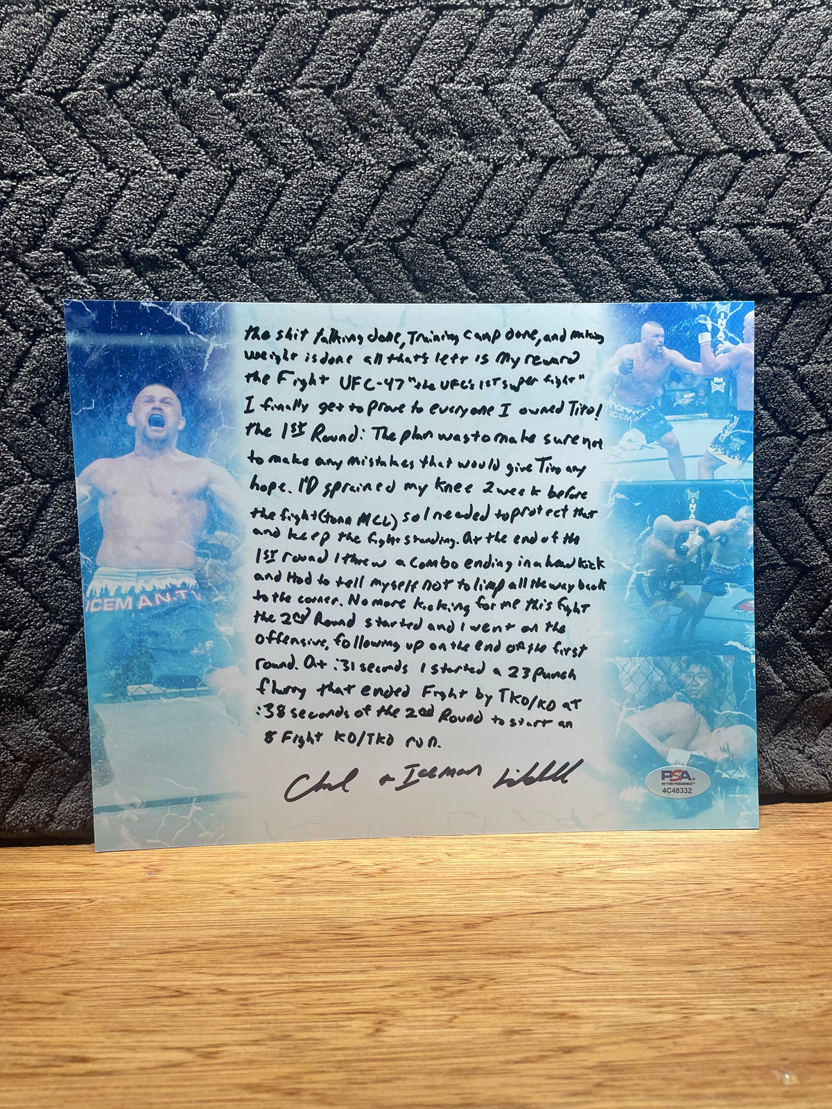 Chuck Liddell Autographed 8x10 Photograph - PSA Certifed