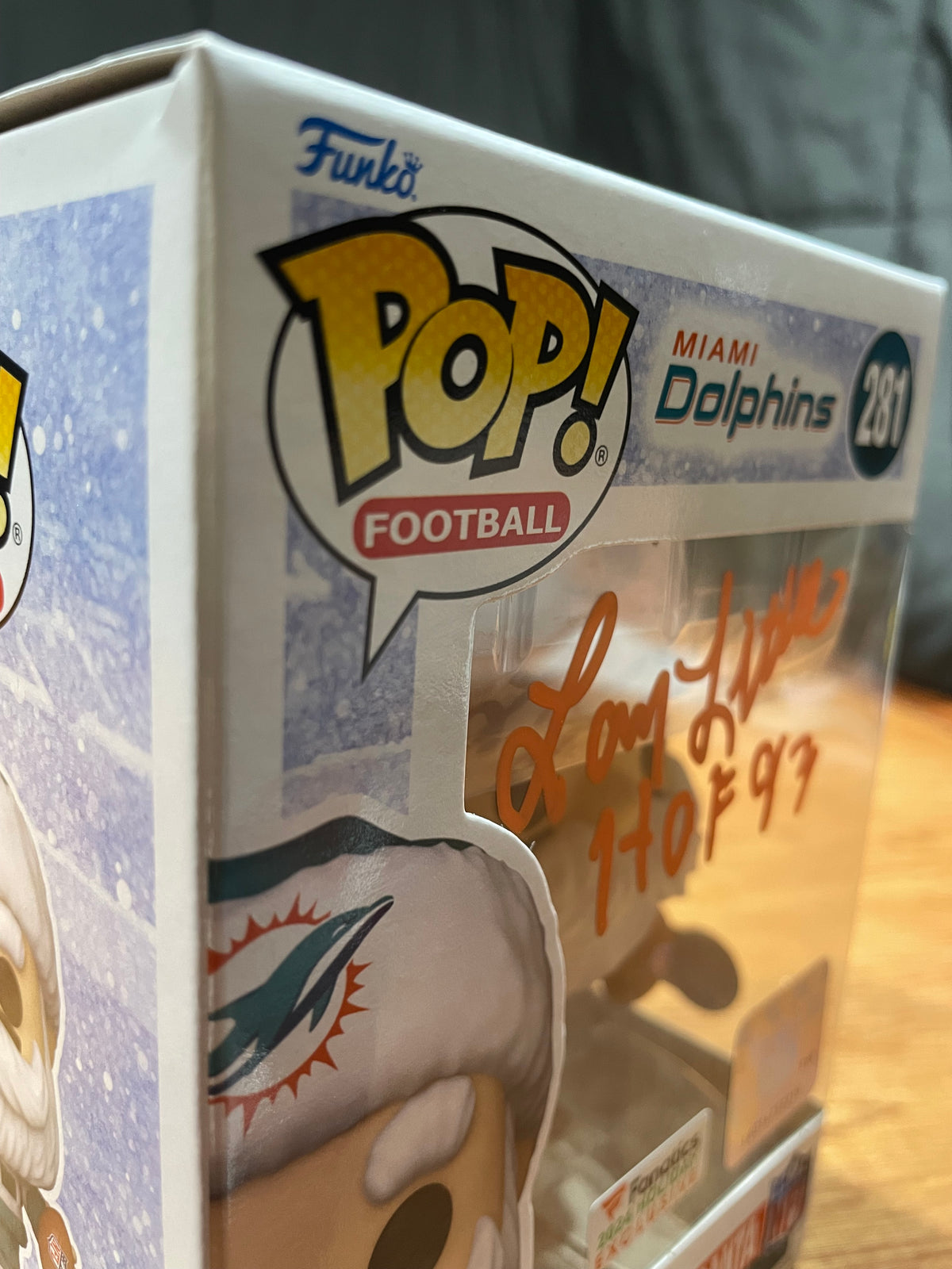 Larry Little Autographed Miami Dolphins Funko Pop- Schwartz Hologram and Certificate of Authenticity