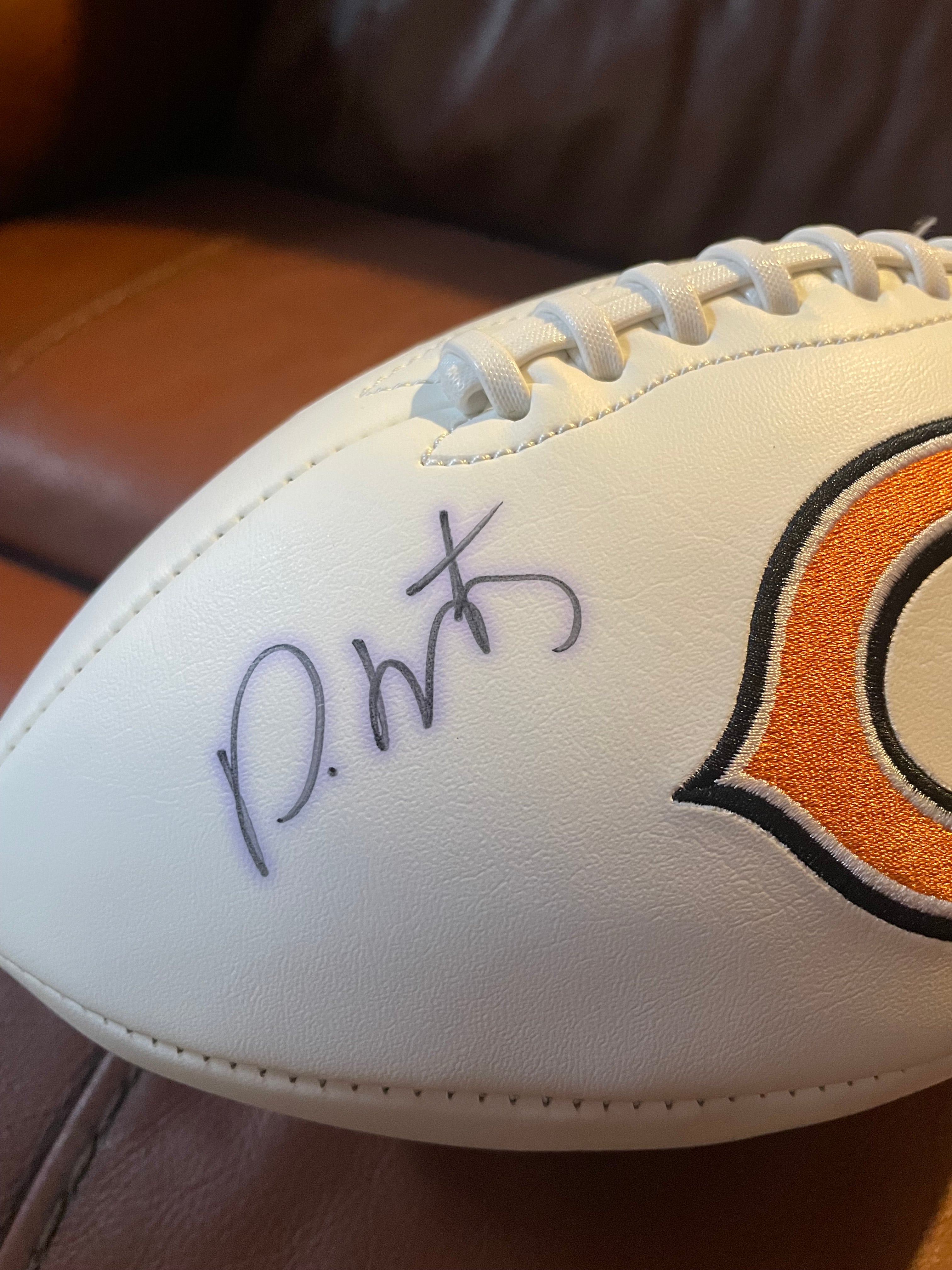 David Montgomery Autographed Chicago Bears Football- JSA Hologram and Certificate of Authenticity