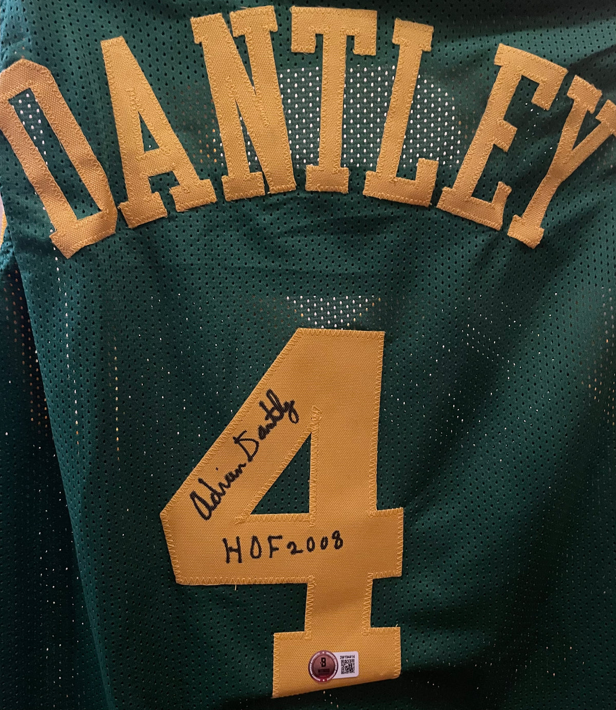 Adrian Dantley Autographed Utah Jazz Custom Jersey - Inscribed “HOF 2008” - Beckett Certified
