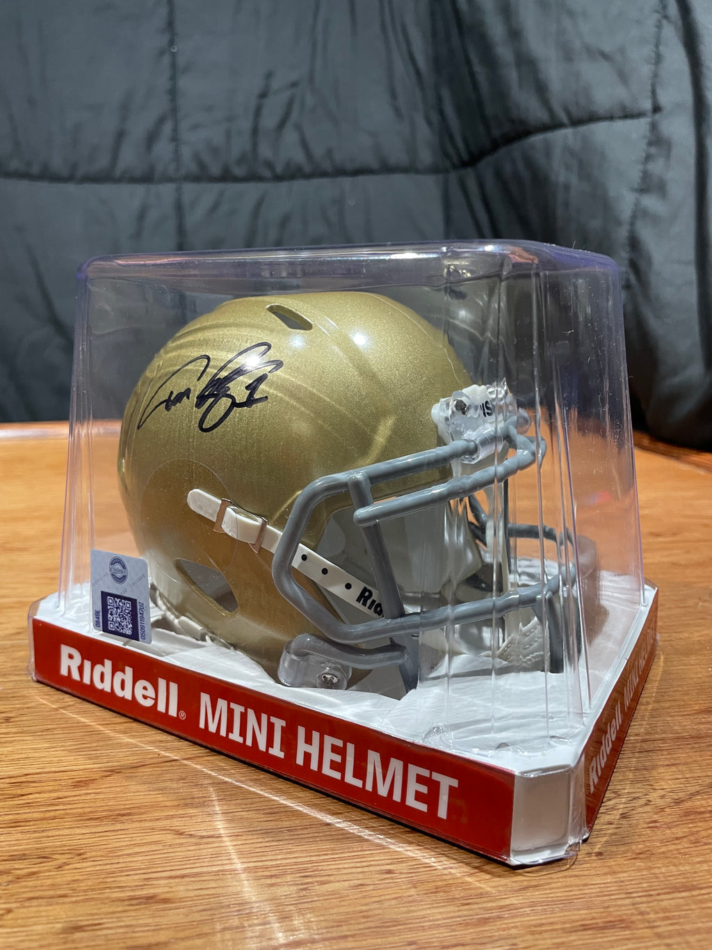 Todd Lyght Autographed Notre Dame Mini Helmet- Beckett Hologram