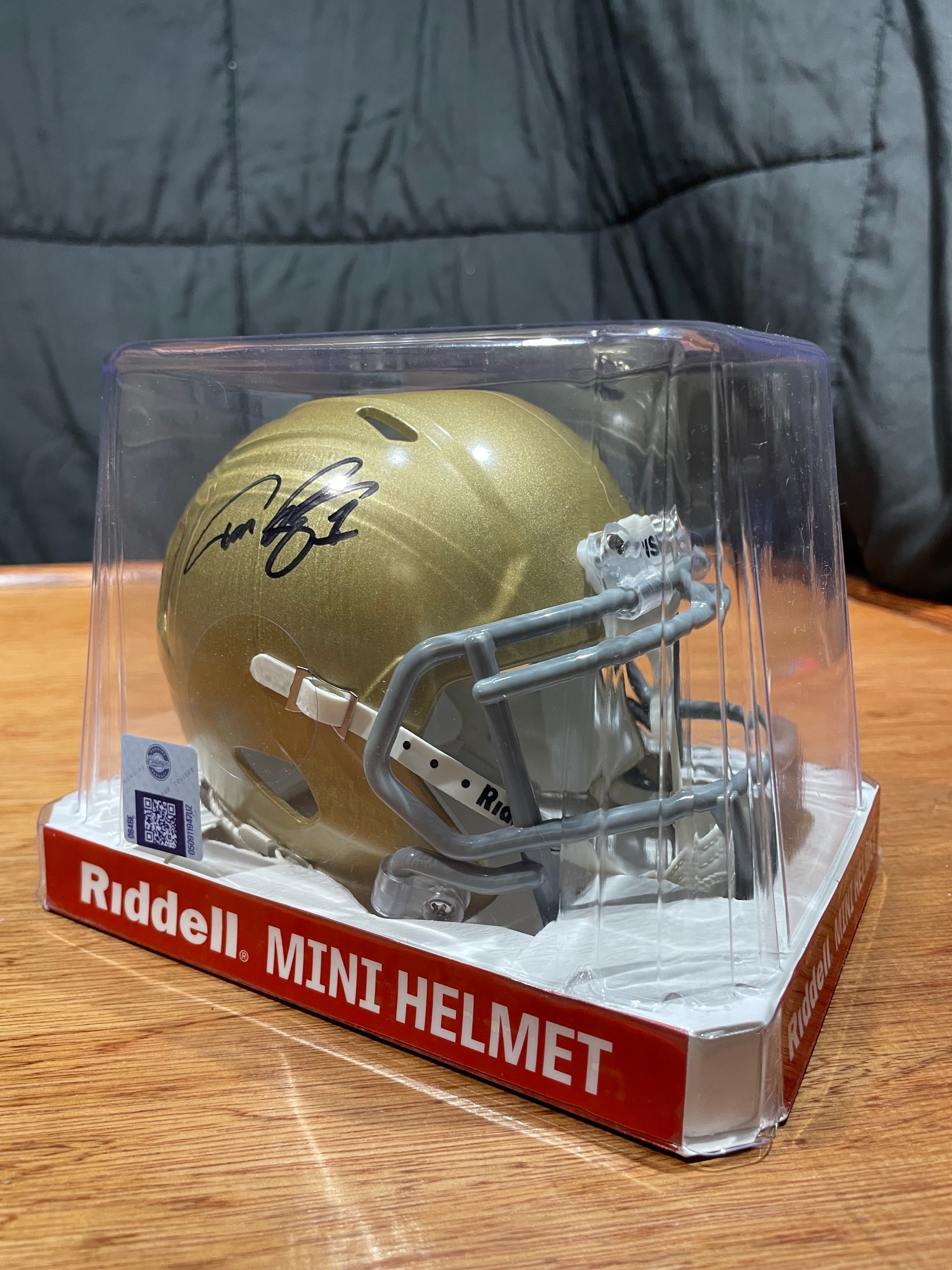 Todd Lyght Autographed Notre Dame Mini Helmet- Beckett Hologram