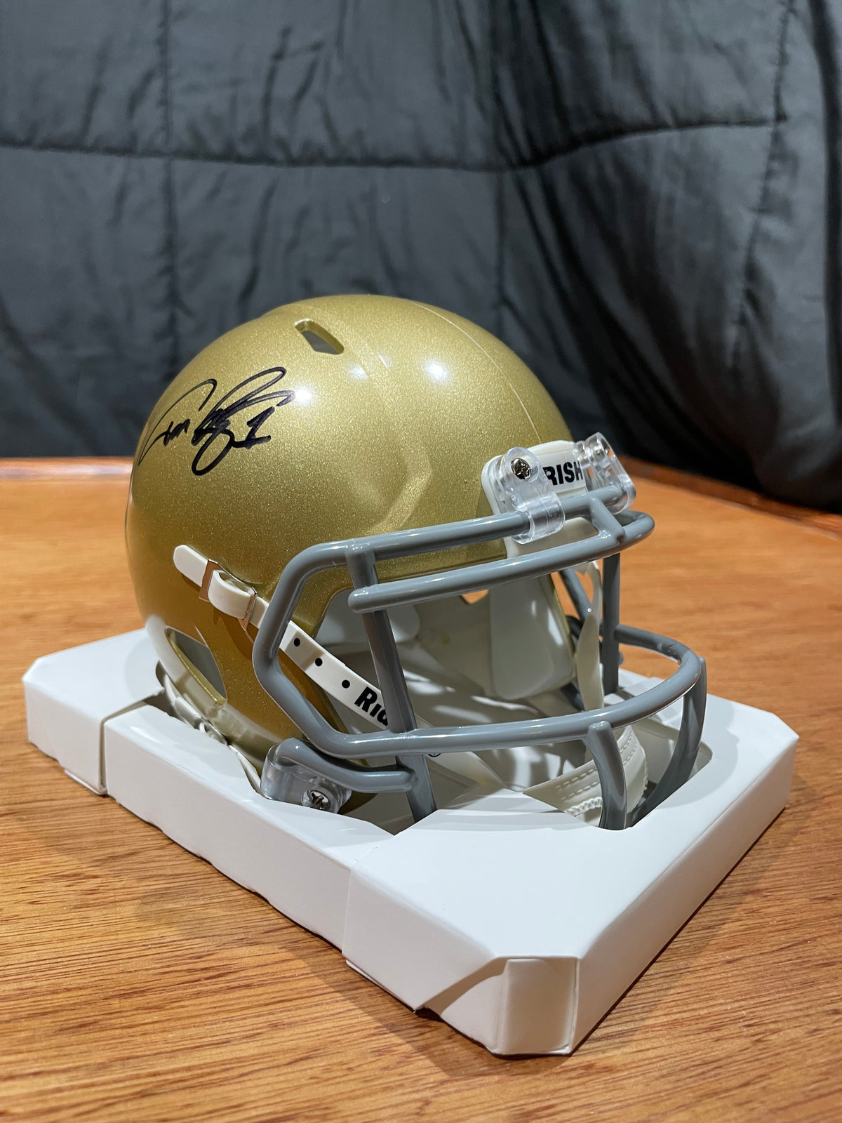 Todd Lyght Autographed Notre Dame Mini Helmet- Beckett Hologram