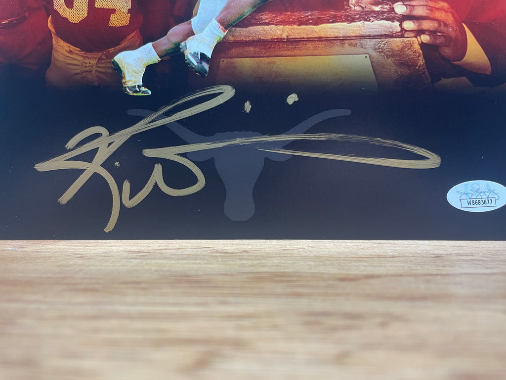 Ricky Williams Autographed Texas Longhorns Heisman Trophy Photograph - JSA Certified