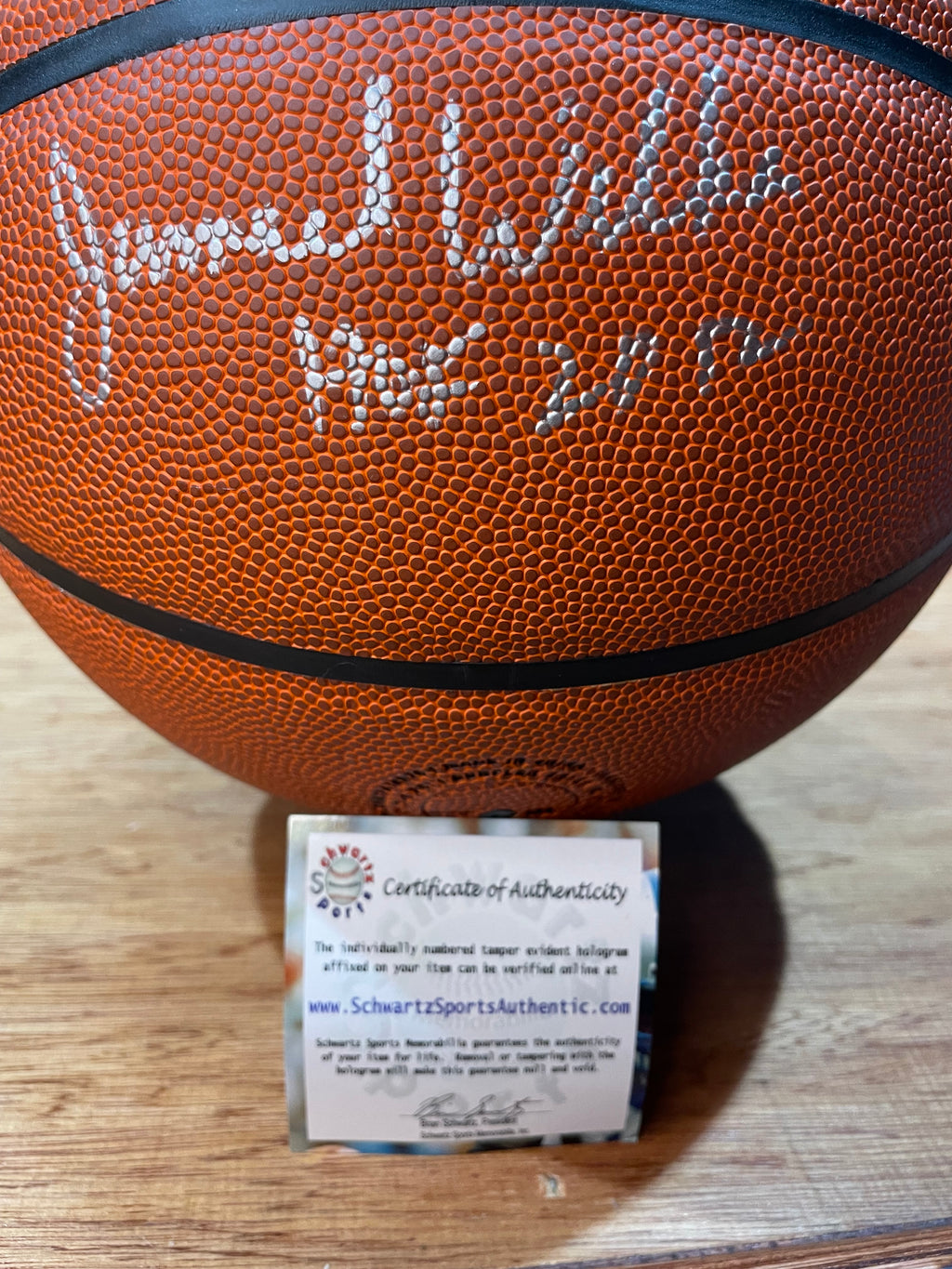 Jamaal Wilkes Autographed Lakers Basketball- Schwartz Hologram and Certificate of Authenticity
