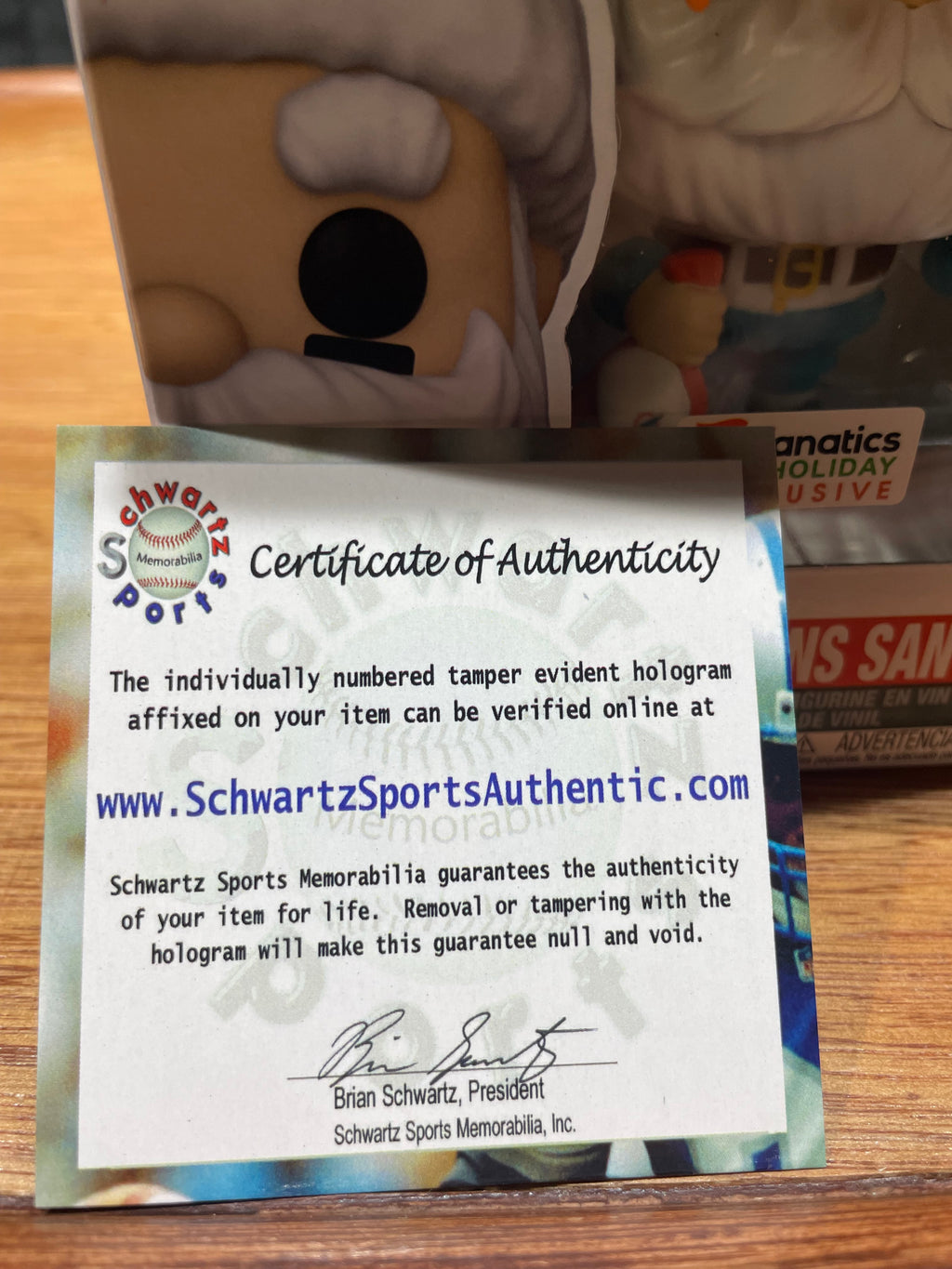 Larry Little Autographed Miami Dolphins Funko Pop- Schwartz Hologram and Certificate of Authenticity